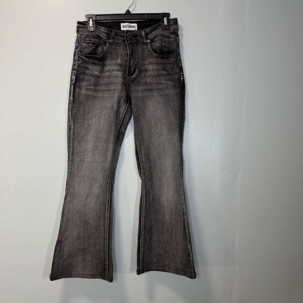 Disclosure Womens Black Faded Flare Leg Jeans Size 9/29 12877